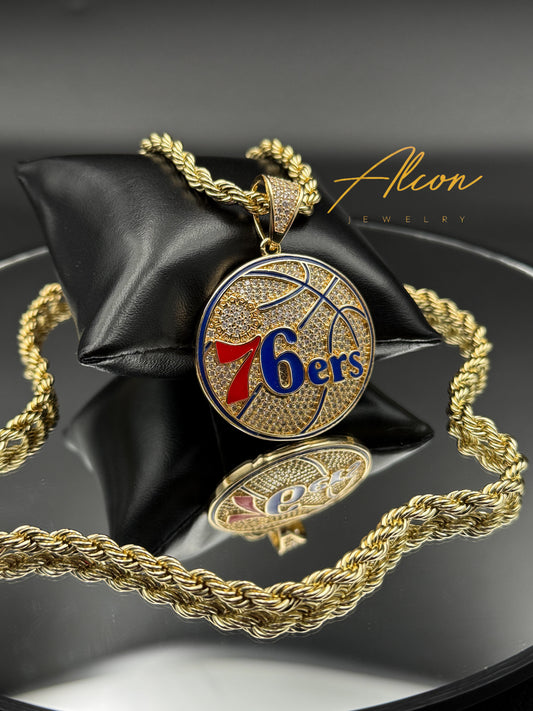 Cadena torzal-medalla 76ers